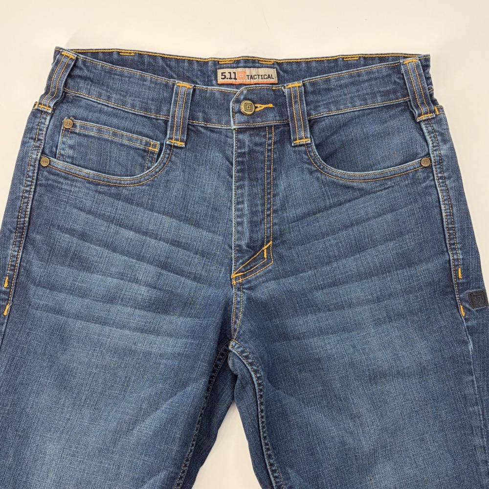 5.11 Tactical Defender-Flex Jean Regular Fit Stretch Dark Wash EDC Utility 30x28 - Picture 3 of 12